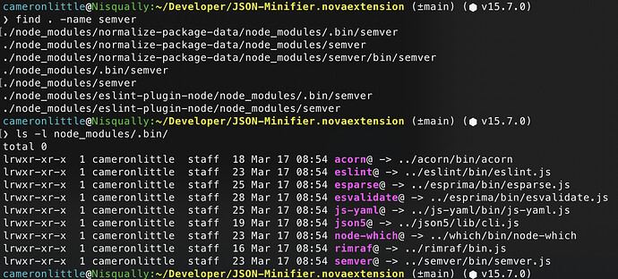 Submitting my extension fails with "The file 'semver' couldn't be opened because there is no such file" - Nova Extensions - Nova Developer Forum - Safari - 2021-03-17 at 08.55.33